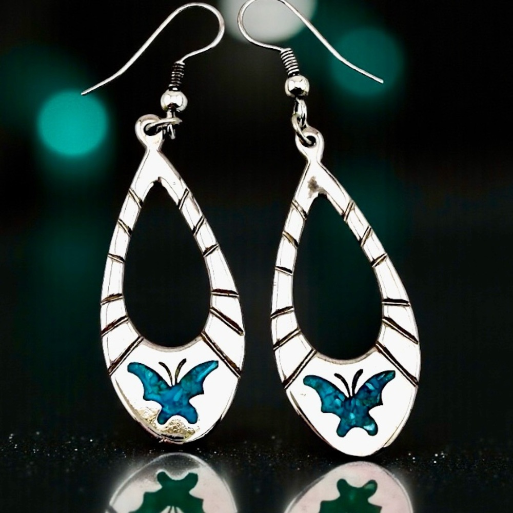 Elegant Silver Butterfly Earrings
